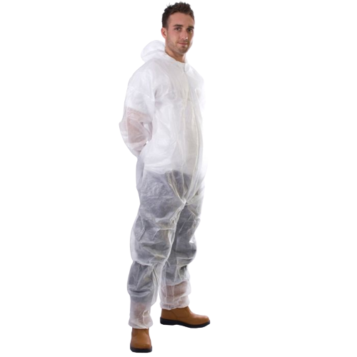 PolyProp Non-Woven Coveralls - White