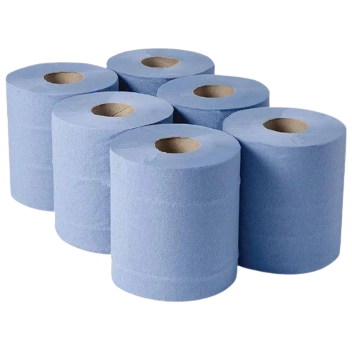 2-Ply Blue Centrefeed Rolls - Pack of 6